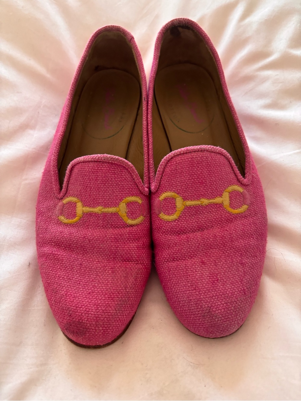 Pink STUBBS & WOOTTON Embroidered Slip-On Loafers, 8 1/2